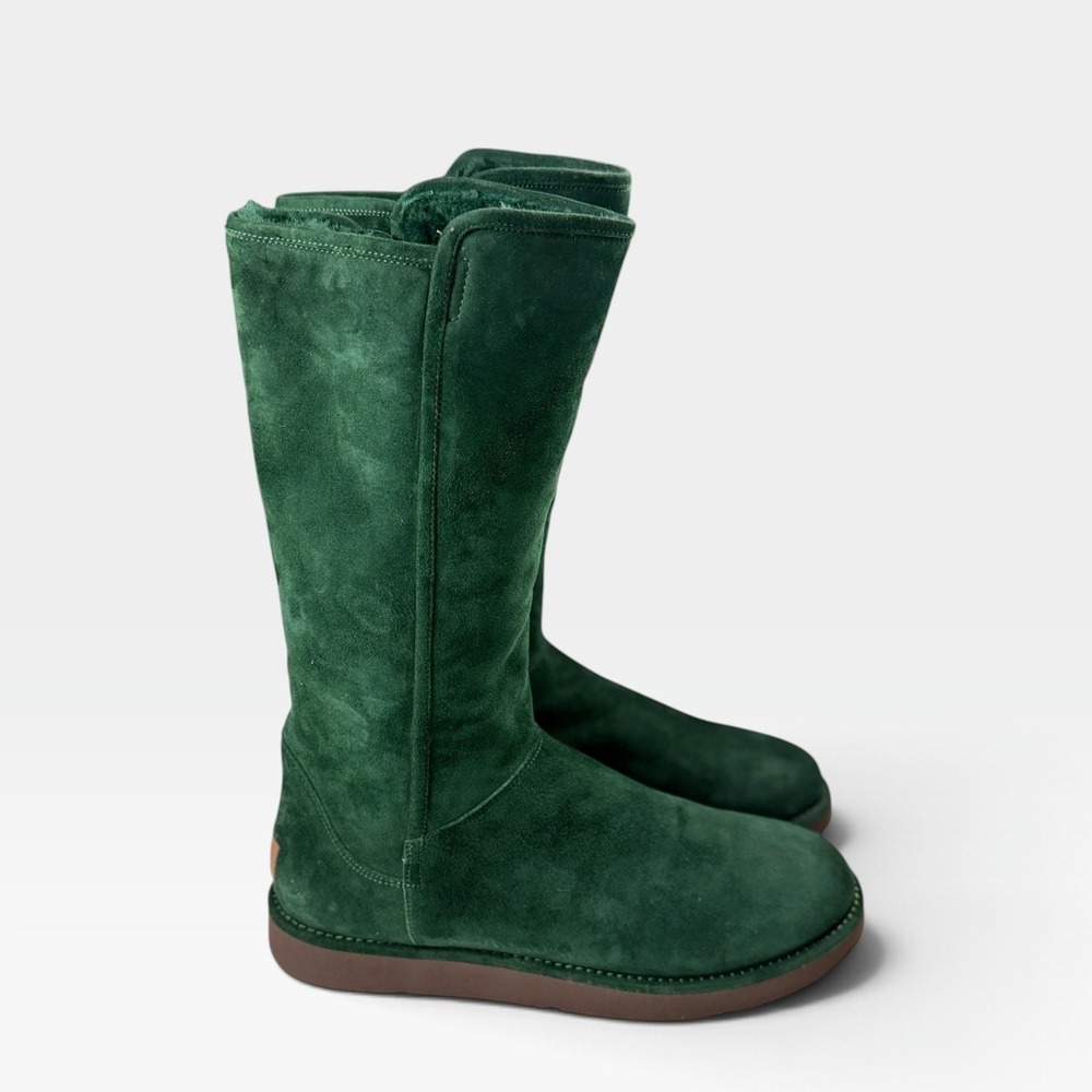 UGG Boots W Abree Tall Womens 11 Verde Green Suede Shearling Italy 1009256 NEW